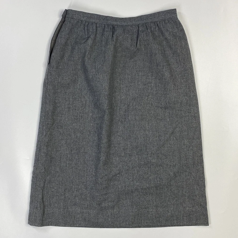 Vintage Pendleton Gray Pure Virgin Wool Pencil Skirt Waist 27